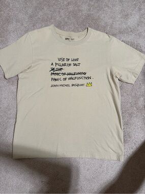 Uniqlo Beige Jean-Michel Basquiat Graphic Short Sleeve Tee